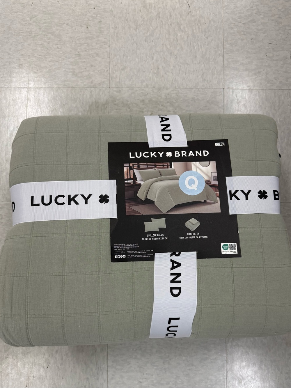 Lucky Brand Quilted Comforter Set in Sage Green